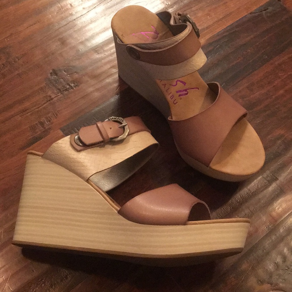 Blowfish wedge mule/sling-back